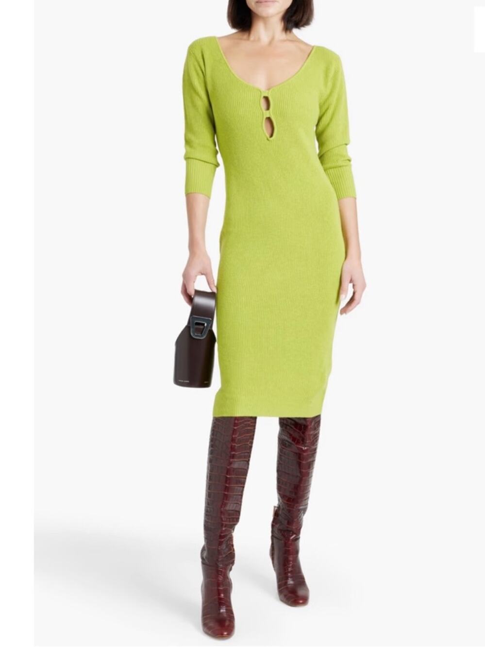 NWT Michelle‎ Mason Cutout ribbed-knit dress sz P/ XS